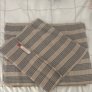 Set of 8 Striped Tan and navy west elm placemats